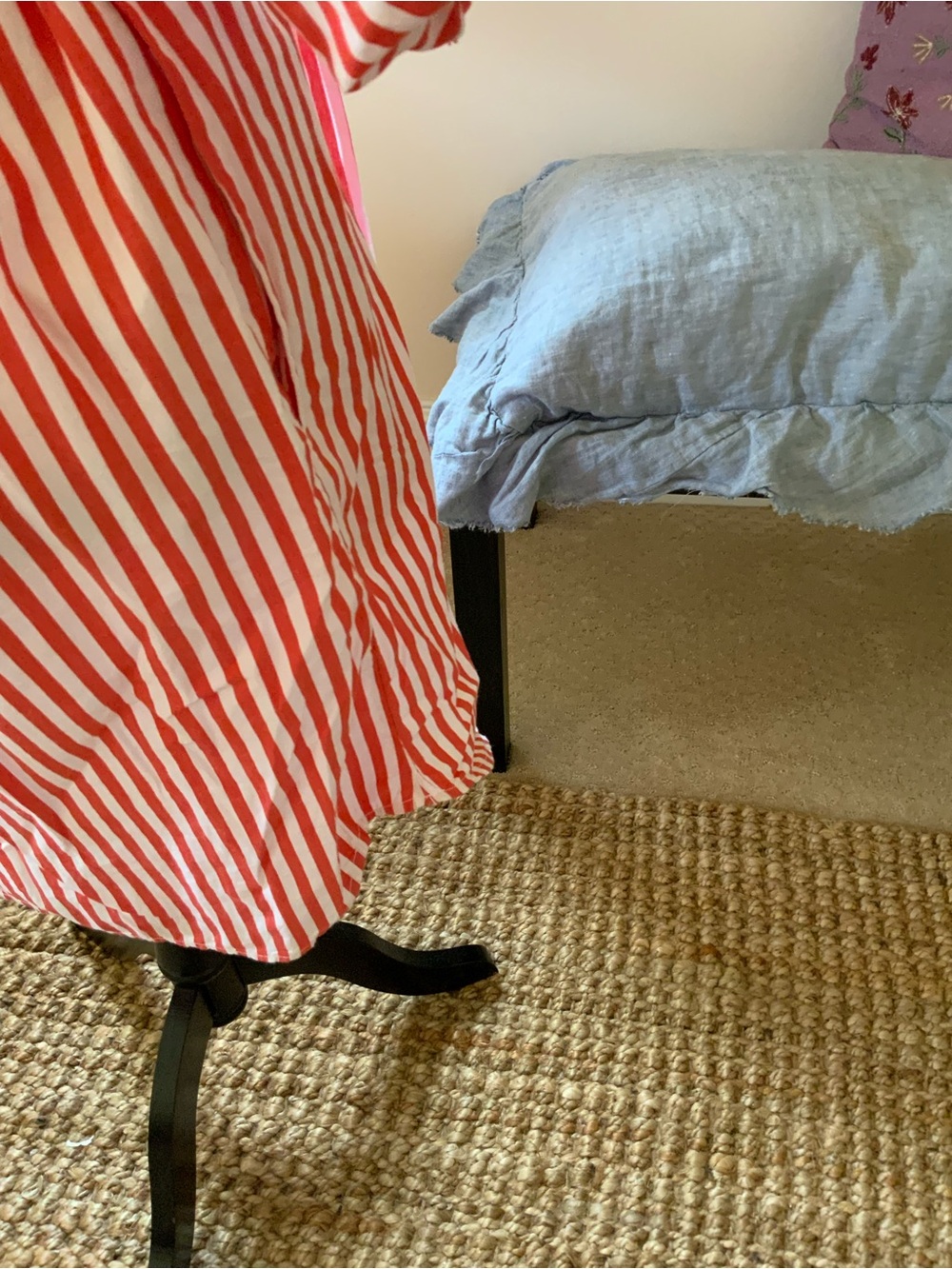 Free Assembly Orange & White Striped Shirt Dress with Waist Tie - Picture 4 of 7